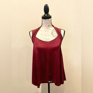 Rock & Republic Burgundy Polka Dot Tank